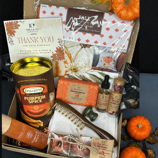 Autumn Wellness Gift Box: Pumpkin Spice Spa Set with Ayurveda Massage