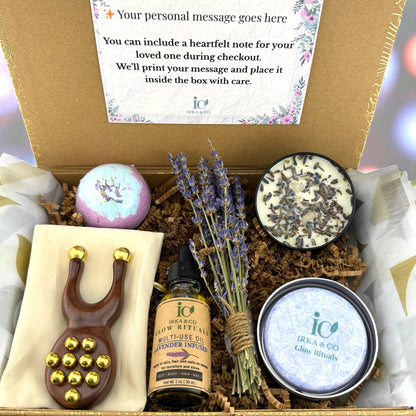 Irka & Co | Glow Rituals – Lavender Spa Gift Box with Frog Massager & Botanical Oil